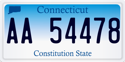 CT license plate AA54478