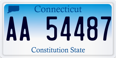 CT license plate AA54487