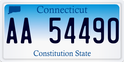 CT license plate AA54490