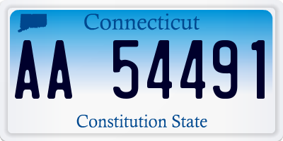 CT license plate AA54491