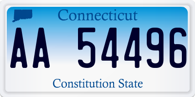 CT license plate AA54496