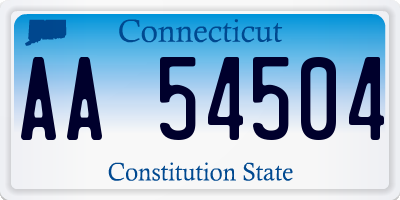 CT license plate AA54504