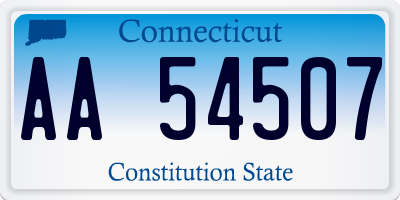 CT license plate AA54507