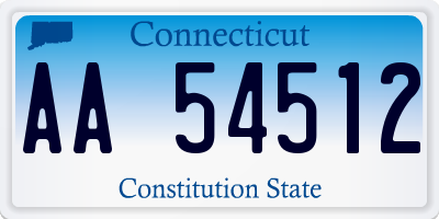 CT license plate AA54512