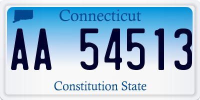 CT license plate AA54513