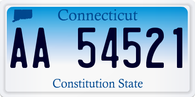 CT license plate AA54521