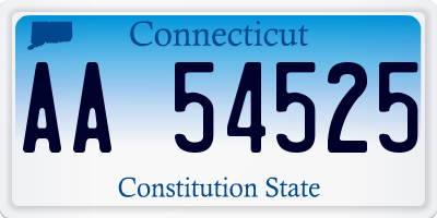 CT license plate AA54525