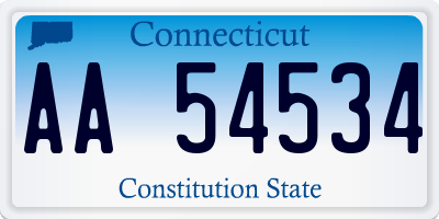 CT license plate AA54534