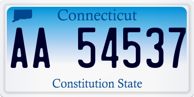 CT license plate AA54537