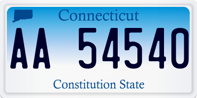 CT license plate AA54540