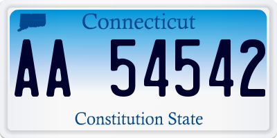 CT license plate AA54542