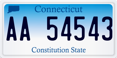 CT license plate AA54543