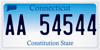 CT license plate AA54544