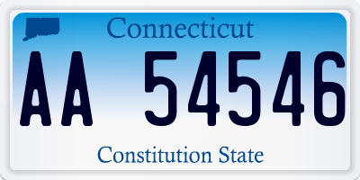 CT license plate AA54546
