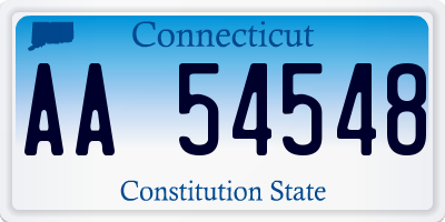 CT license plate AA54548