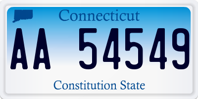 CT license plate AA54549