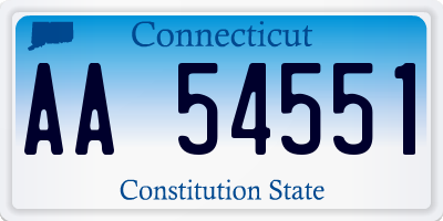 CT license plate AA54551