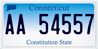 CT license plate AA54557