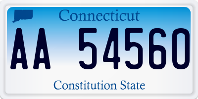 CT license plate AA54560