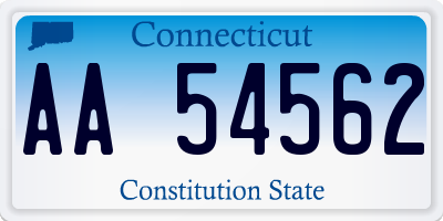 CT license plate AA54562