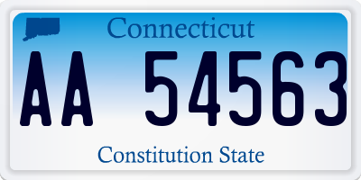 CT license plate AA54563