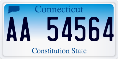 CT license plate AA54564