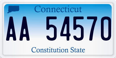 CT license plate AA54570