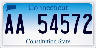 CT license plate AA54572