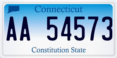 CT license plate AA54573