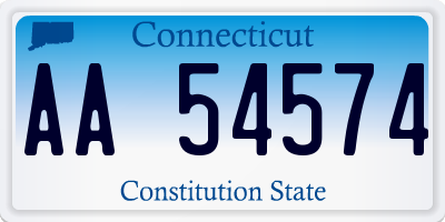 CT license plate AA54574
