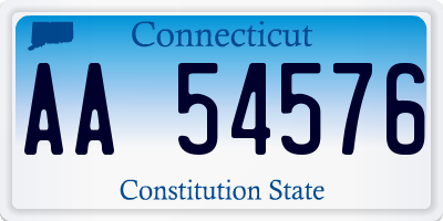 CT license plate AA54576