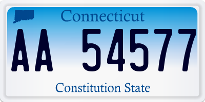 CT license plate AA54577