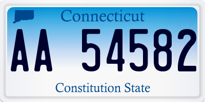 CT license plate AA54582