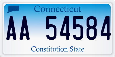 CT license plate AA54584