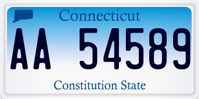 CT license plate AA54589