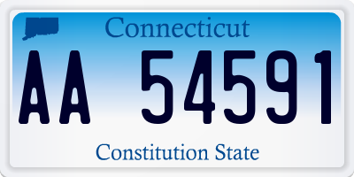 CT license plate AA54591
