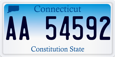 CT license plate AA54592