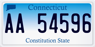 CT license plate AA54596