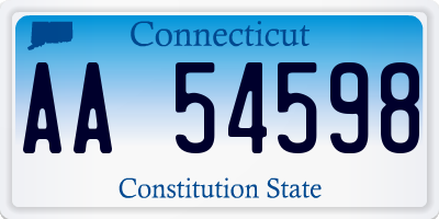 CT license plate AA54598