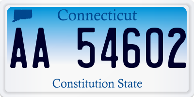 CT license plate AA54602