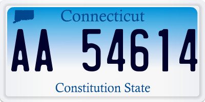 CT license plate AA54614