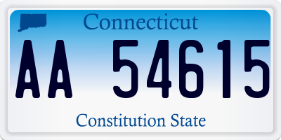 CT license plate AA54615