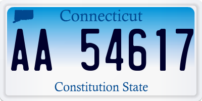 CT license plate AA54617