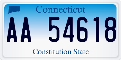 CT license plate AA54618