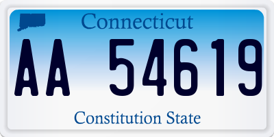 CT license plate AA54619