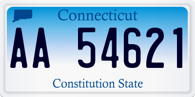 CT license plate AA54621