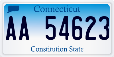 CT license plate AA54623