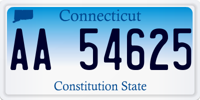 CT license plate AA54625