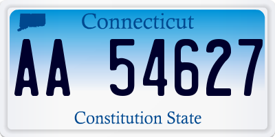 CT license plate AA54627