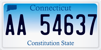CT license plate AA54637